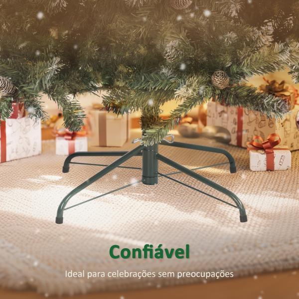 Árvore de Natal Artificial 150 cm Árvore de Natal com 581 Ramos com Efeito Neve 44 Pinhas Verde