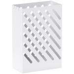 Suporte para Guarda - Chuvas de Aço Galvanizado Estreito com Bandeja de Gotejamento Removível 4 Ganchos 28x14x41 cm Branco