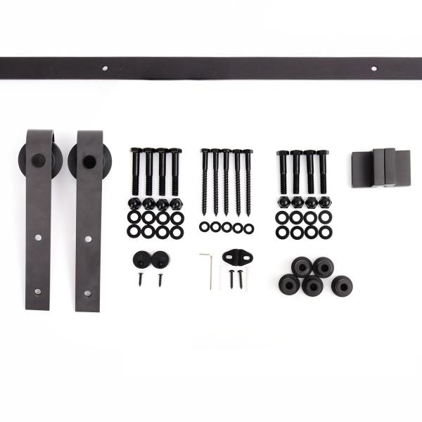 Kit de Instalação de Porta de Correr de madeira Guia de trilhos com parafusos carga 90kg Kit de acessórios de ferragens para portas deslizantes de madeira