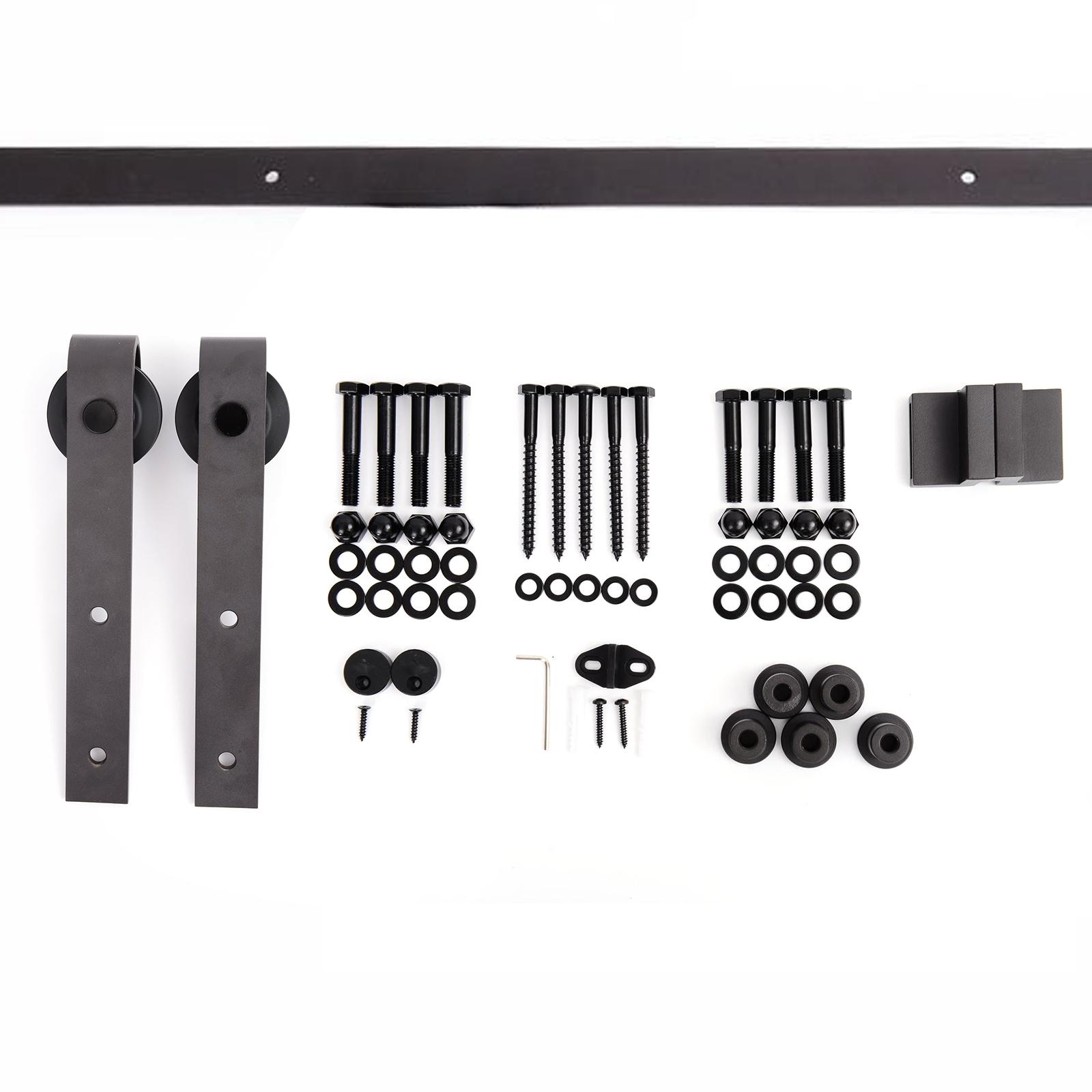 Kit de Instalação de Porta de Correr de madeira Guia de trilhos com parafusos carga 90kg Kit de acessórios de ferragens para portas deslizantes de madeira