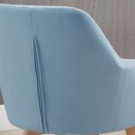 Conjunto de 2 Cadeiras de Sala de Jantar Modernas Estofadas em Veludo 54x57x80 cm Azul Claro