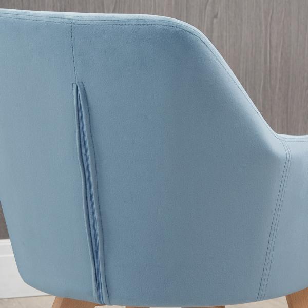 Conjunto de 2 Cadeiras de Sala de Jantar Modernas Estofadas em Veludo 54x57x80 cm Azul Claro