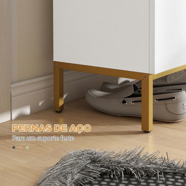 Sapateira de 5 Níveis com Portas e Prateleiras Ajustáveis para 15 - 20 Pares 72x31,5x95 cm Branco