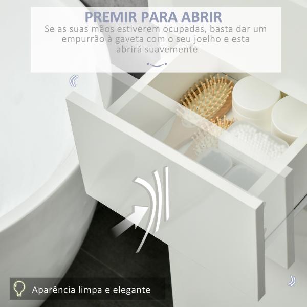 Coluna Casa de Banho com 1 Gaveta e 5 Prateleiras Coluna Casa de Banho de Estilo Moderno 30x28x170cm Branco