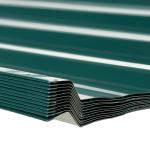 Conjunto de 12 Painéis para Teto de Aço Galvanizado Chapas Perfiladas de Teto 7m² para Abrigo de Ferramentas 129x45cm Verde