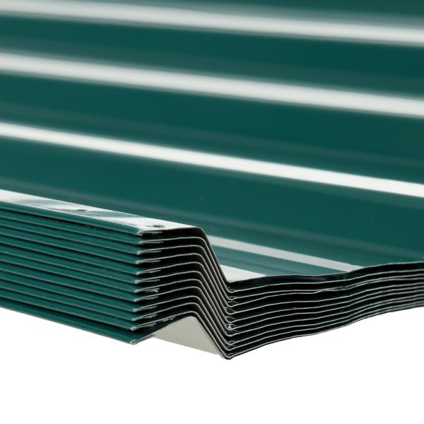 Conjunto de 12 Painéis para Teto de Aço Galvanizado Chapas Perfiladas de Teto 7m² para Abrigo de Ferramentas 129x45cm Verde