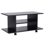 Móvel para TV para Televisores de até 42 Polegadas Móvel de TV com Prateleiras e Rodas com Travão 80x40x40cm Preto