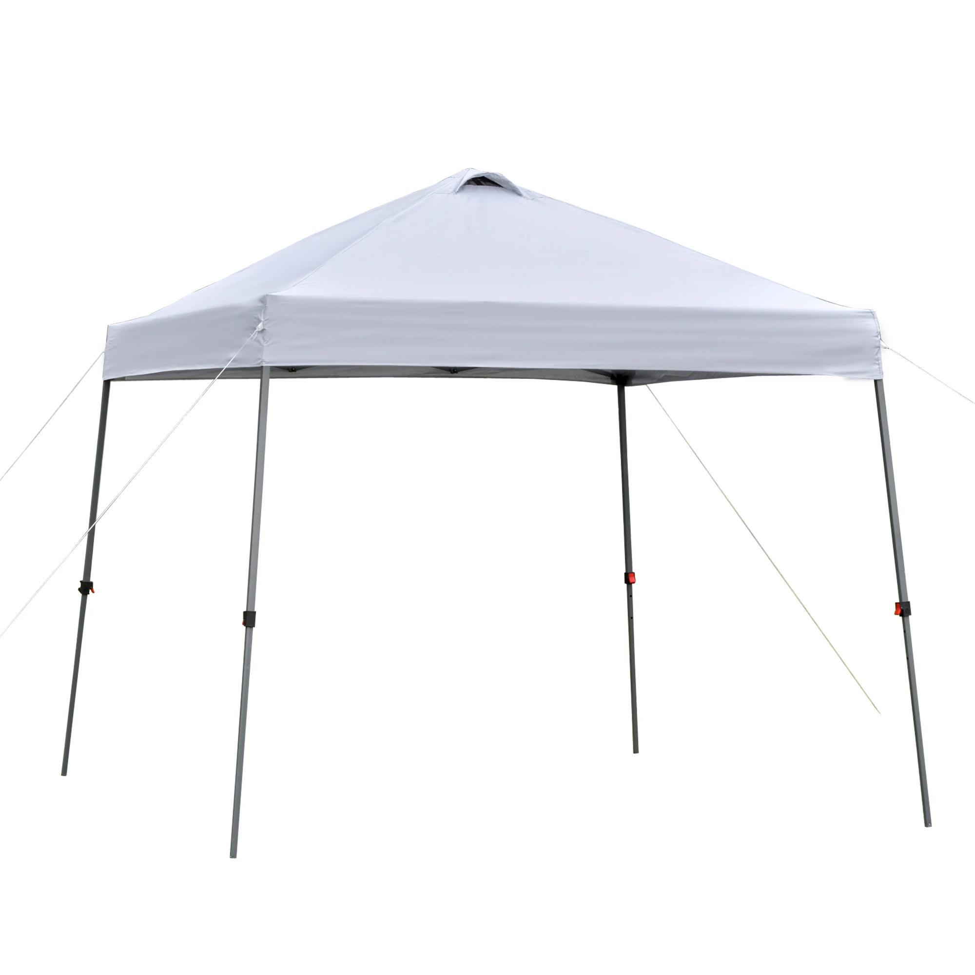 Tenda Dobrável 3x3 Portátil de Jardim com Bolsa de Transporte com Rodas Aço para Exterior Festas Campismo Branco