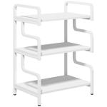 Suporte para Impressora de 3 Níveis com Estrutura em Aço e Estante de Arrumação para Escritório e Casa 55x40x77 cm Branco