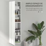 Coluna Casa de Banho de Parede Armário Alto Casa de Banho com Prateleiras Ajustáveis e 2 Portas 40x30x160 cm Branco