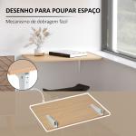 Mesa Dobrável de Parede Mesa Auxiliar Suspensa para Cozinha Sala de Jantar 60x40x20cm Madeira Natural