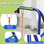 Conjunto de Baloiço para Crianças com 2 Assentos Resistente aos Raios UV e Suporte de Metal 269x160x180 cm Multicor