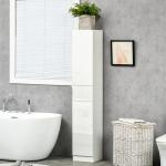 Coluna Casa de Banho com 1 Gaveta e 5 Prateleiras Coluna Casa de Banho de Estilo Moderno 30x28x170cm Branco