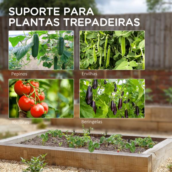 Treliça de Jardim Triangular Suporte para Plantas Trepadeiras com Estrutura em Aço 180x100x180 cm Verde