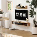 Móvel de TV Sala de Estar com Prateleira de Parede Armário Orifícios para Cabos para Televisão de Parede 120x24x16 cm Carvalho