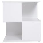 Mesa Auxiliar Mesa de Cabeceira de 2 Níveis com Prateleira de Armazenamento para Sala Quarto Estante 40x40x43 cm Branco