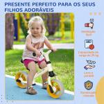 Bicicleta sem Pedais para Crianças de 18 - 48 Meses Bicicleta de Equilíbrio com Assento Ajustável em Altura 66,5x34x47 cm Branco