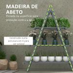 Suporte de Madeira para Plantas Dobrável de 3 Níveis com Estrutura em Forma de A para Jardim Pátio 100x36x112 cm Cinza