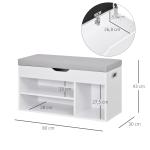 Sapateira com Assento Acolchoado Carga máxima de 120kg MDF 80x30x43cm Branco