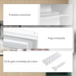 Mini Congelador Vertical 35 L Silencioso com Porta Reversível Temperatura Ajustável e Prateleira Amovível 47x44,2x48,8 cm Branco