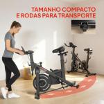 Bicicleta Estática com Resistência Magnética Regulável Ecrã LCD Volante Assento e Guiador Ajustáveis Preto