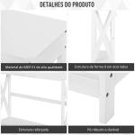 Mesa Consola Clássica com 1 Gaveta e 1 Prateleira de Armazenamento para a Entrada Mesa Auxiliar Sala de Estar Estilo Elegante 100x30x81cm Branco