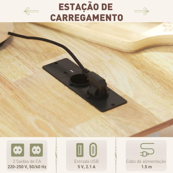 Ilha de Cozinha com Rodas Carrinho de Cozinha com Tomada USB Bancada Rebatível 2 Gavetas 119,5x74x94,5 cm Branco