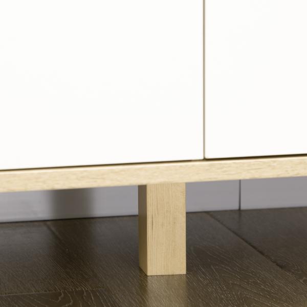 Cómoda com 6 Gavetas e Pés Elevados Cómoda para Dormitório Estilo Moderno Anti - Tombo 120x40x76cm Madeira e Branco