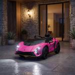 Carro Elétrico para Crianças Lamborghini 12V Controlo Remoto Faróis Buzina Arranque Lento e Música MP3 114,5x64x45,5 cm Rosa