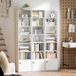 Estante de 7 Níveis Estante para Livros com Prateleiras Ajustáveis e Armário Estante Moderna 40x30x180 cm Branco