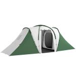 Tenda de Campismo Familiar para 4 - 6 Pessoas com 2 Dormitórios Impermeável 3000 mm com Bolsa 555x225x190 cm Cinza e Verde