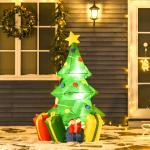 Árvore de Natal Insuflável 1,5 m com Decorações e Luzes LED Insuflável de Natal 65x75x150 cm Multicor
