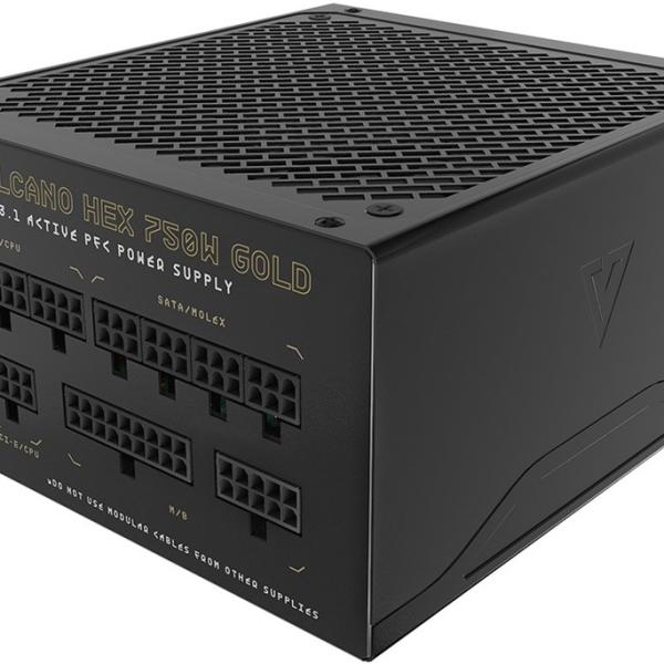 Fonte de Alimentação Volcano Hex 750W 80+ Gold Modular (Preto) - MODECOM