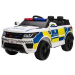 Carro Elétrico Crianças 12V Policial com Bluetooth USB Luz Sirene 110x68x52 cm Brincar Infantil Branco