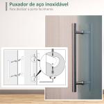 Porta de Correr de Vidro 102,5x205 cm Porta de Correr de Vidro com Trilho Translúcida