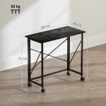 Secretária Dobrável com Rodas Mesa de Secretária Compacta Portátil para Espaços Pequenos 80x40x75 cm Preto