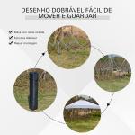 Tenda Dobrável 3x3 Portátil de Jardim com Bolsa de Transporte com Rodas Aço para Exterior Festas Campismo Branco