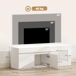 Móvel de TV com 2 Portas Prateleira Aberta Móvel de TV Televisóres de 60 Polegadas 140x40x48 cm Branco