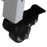 Coelheira de Madeira com Rodas 147x45,5x88,5cm Gaiola para Coelhos de 2 Níveis com Teto Abatível 2 Cercados de Metal 3 Bandejas Removíveis 3 Portas com Trava e Rampa Cinza