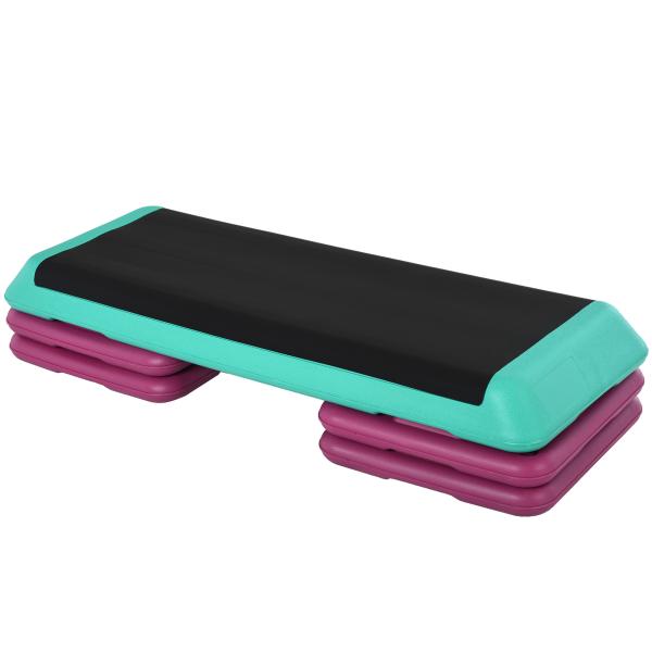 Step para Fitness Antiderrapante Altura Regulável 3 Níveis de 10/15/20 cm para Exercício 110x40x20 cm Multicolor