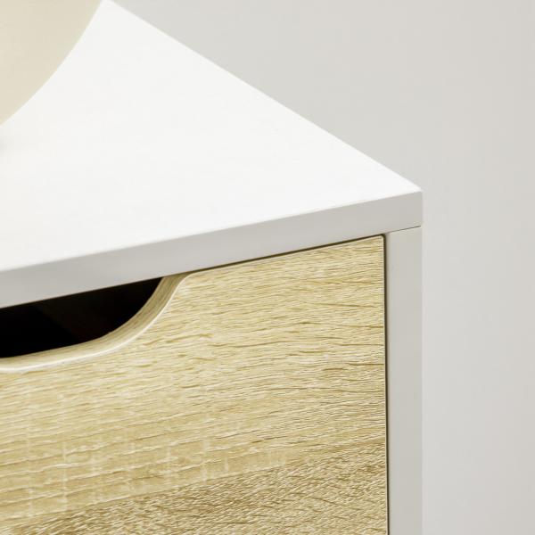 Cómoda com 5 Gavetas e Pés Elevados Cómoda para Dormitório Estilo Moderno Anti - Tombo 60x40x77,5cm Madeira e Branco