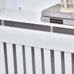 Cobertura Radiador Moderna de MDF com Prateleira Superior para Sala de Estar Dormitório Escritório 112x19x81cm Branco