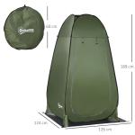 Tenda de Duche Tenda de Privacidade Portátil com 1 Gancho Bolso Bolsa de Transporte e UV20+ 126x124x189 cm Verde