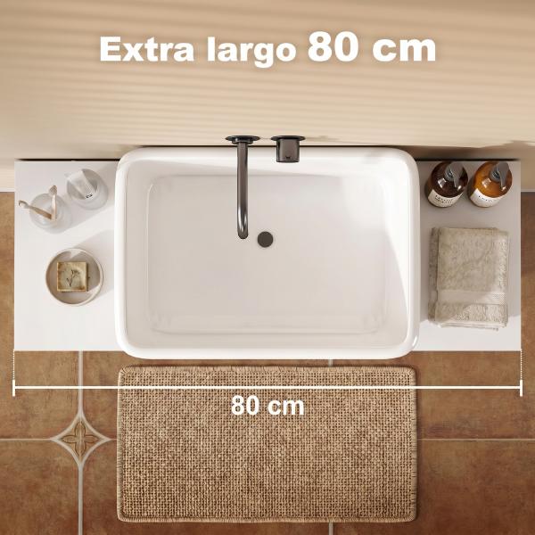 Móvel para Lavatório Pousar com 2 Gavetas para Lavatório sem Pedestal 80x30x60 cm Branco