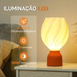 Candeeiro de Mesa com Ecrã de Impressão 3D Candeeiro de Mesa com Desenho de Pétalas com Luz Quente Ø16,5x28 cm Branco