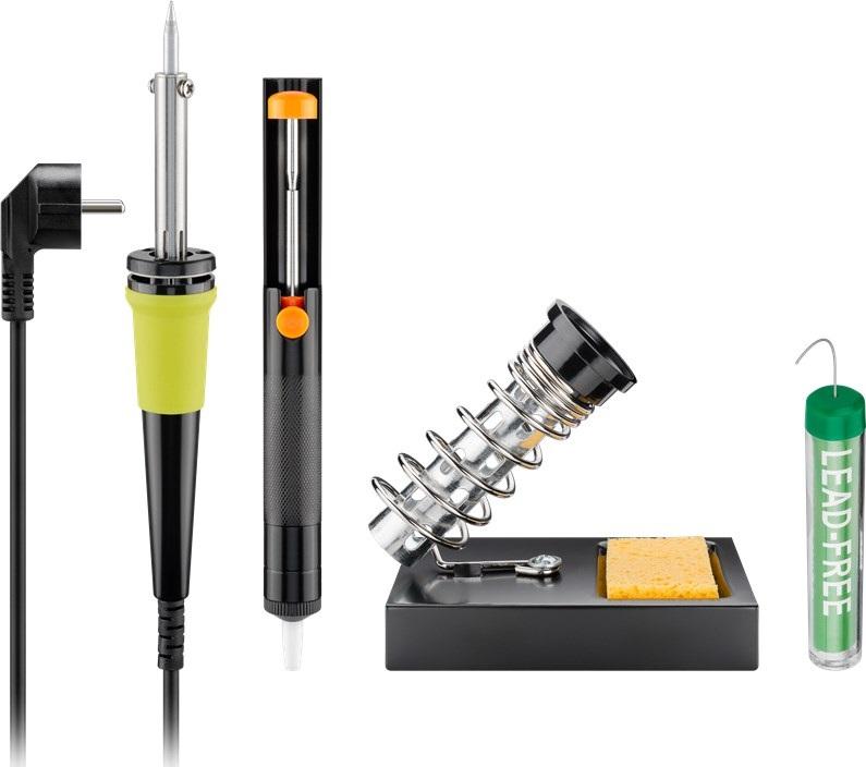 Kit Soldadura (Ferro de Soldar 30W, Dessoldador, Suporte, Solda) - GOOBAY