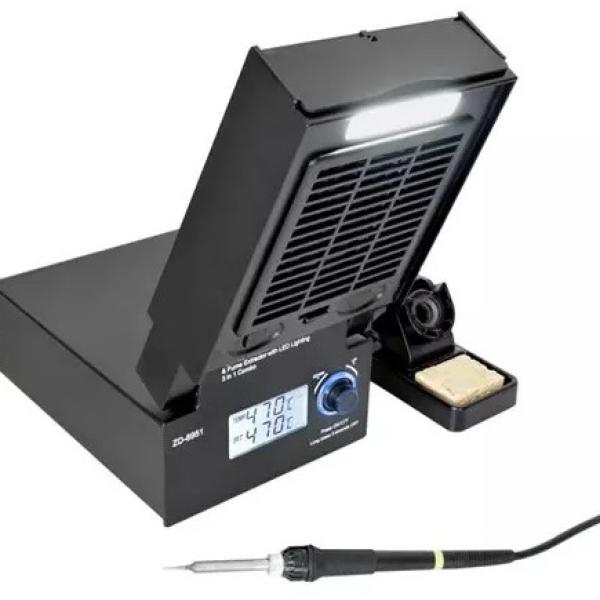 Estação de Soldadura Combo 3 - EM - 1 c/ Iluminação LED e Extracção de Fumos