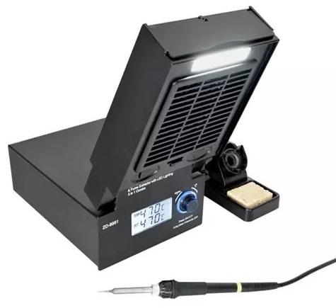 Estação de Soldadura Combo 3 - EM - 1 c/ Iluminação LED e Extracção de Fumos