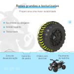 Quadriciclo para Crianças Carro Andador Infantil com Luzes e Música Desenho Inovador Carga 20kg 67,5x38x44 cm Preto