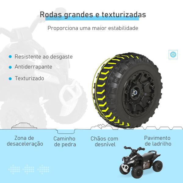Quadriciclo para Crianças Carro Andador Infantil com Luzes e Música Desenho Inovador Carga 20kg 67,5x38x44 cm Preto